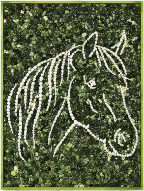 cavallo stilizzato verde