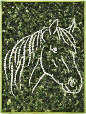cavallo stilizzato verde