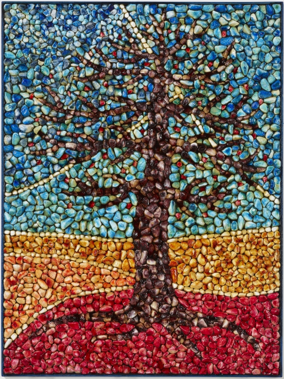 albero della vita su rosso arancio