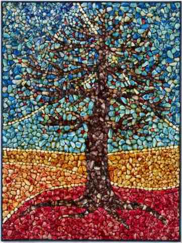 albero della vita su rosso arancio