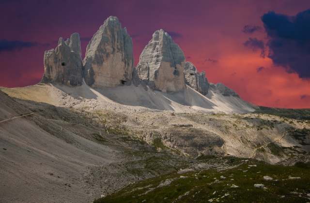 Tre cime di Lavaredo al Tramonto