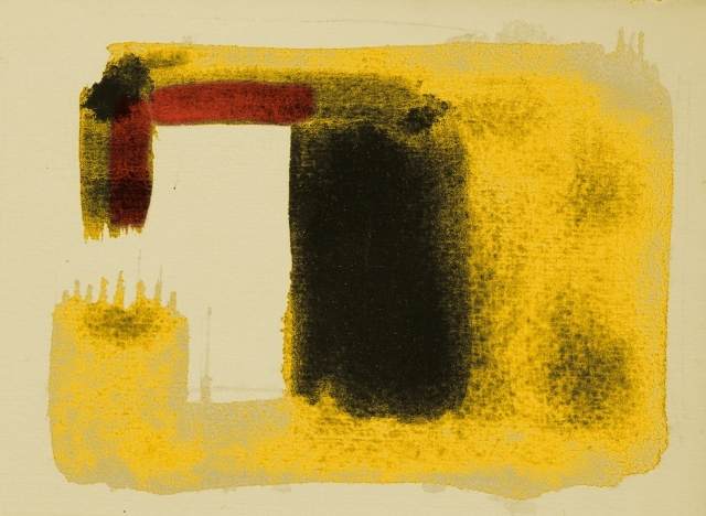 Astratto in giallo e nero, rosso.