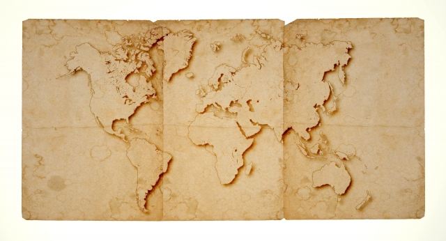 Planisfero su carta antica