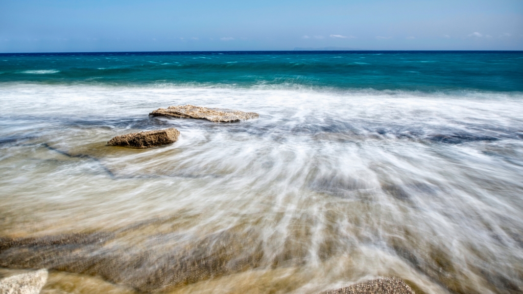 Rocky beach in bluewater