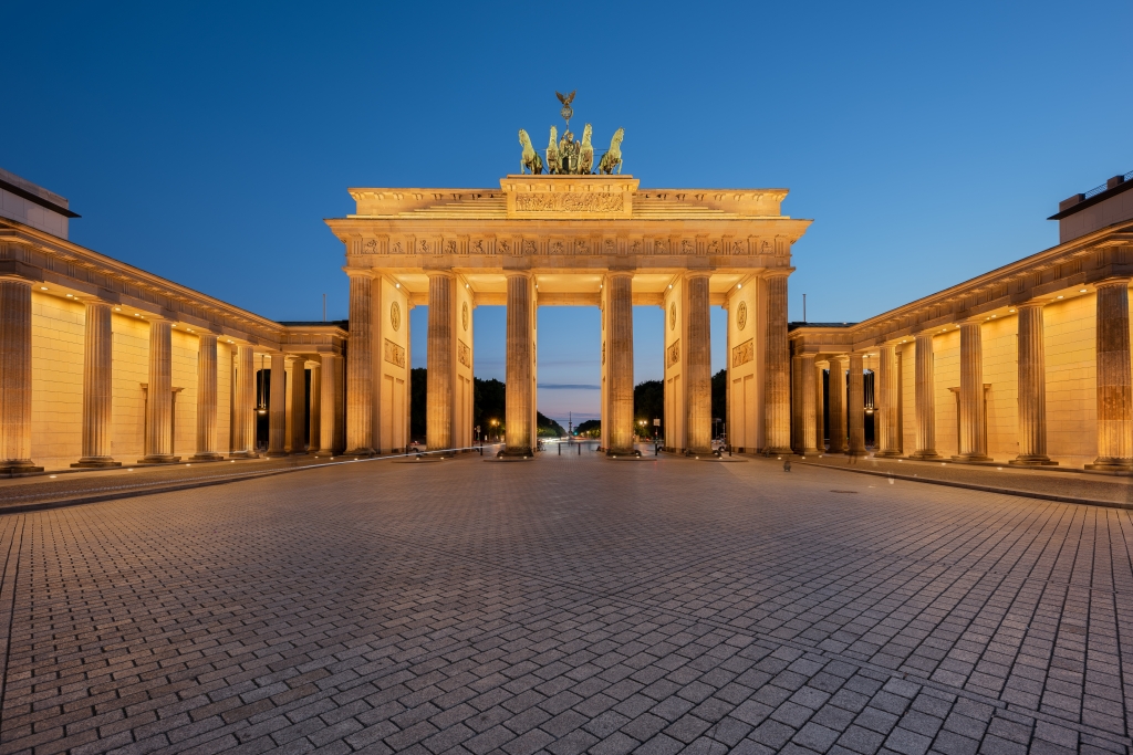 La celebre porta di Brandeburgo a Berlino