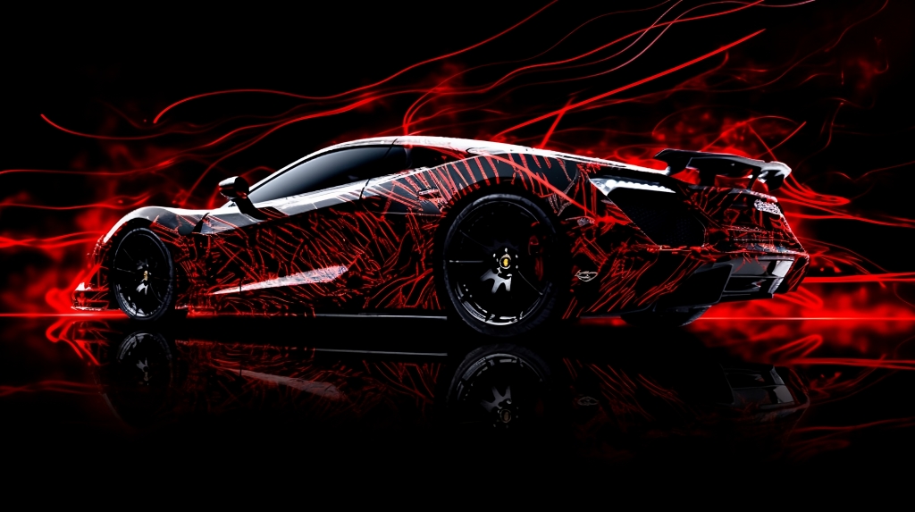 Auto di lusso rossa e nera