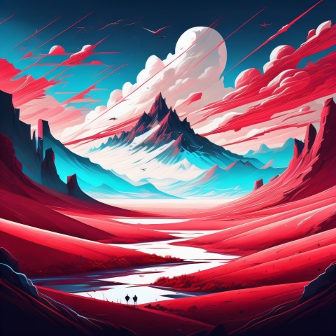 Paesaggio minimal red