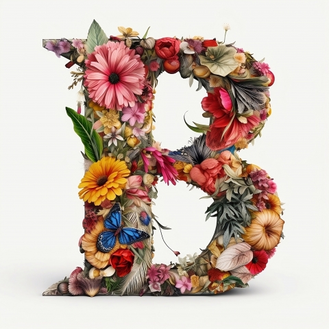 Lettera B floreale