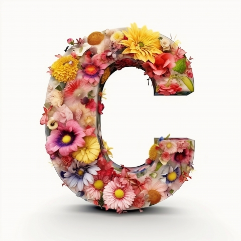 Lettera C floreale