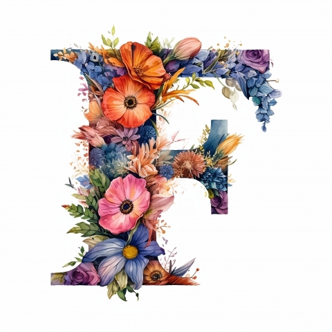 Lettera F floreale
