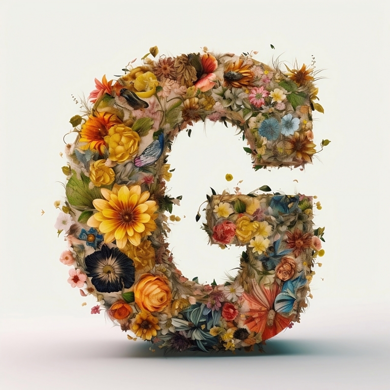 Lettera G floreale