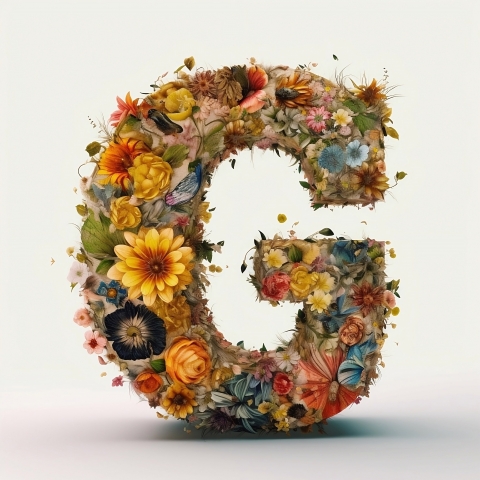 Lettera G floreale