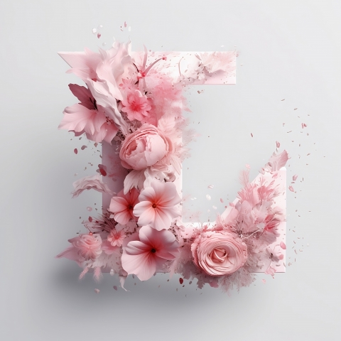 Lettera L floreale