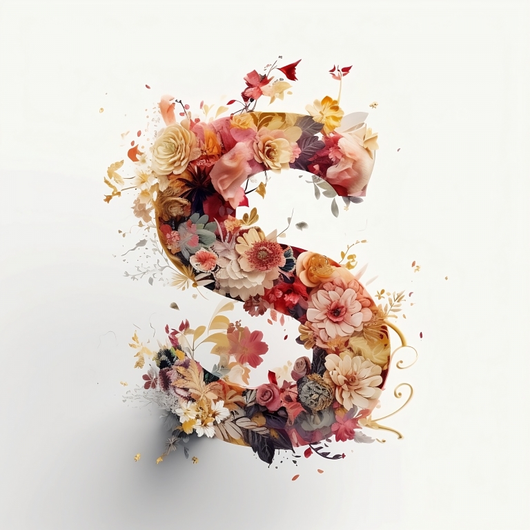 Lettera S floreale