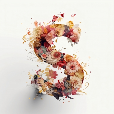 Lettera S floreale