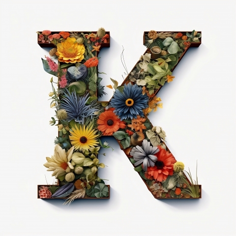 Lettera K floreale