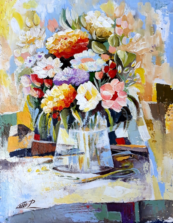 vaso di fiori primaverile  M°Colle Pasquale