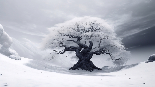 Albero nelle neve