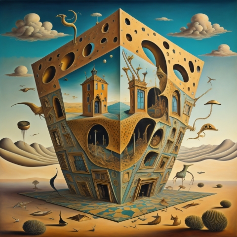 Castle mirage in the desert
