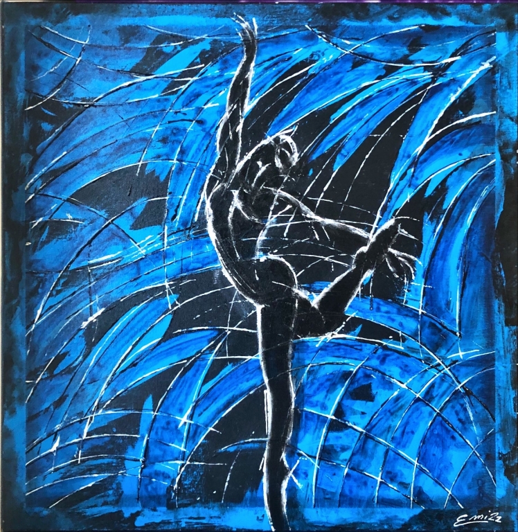 Ballerina blu figurastratto
