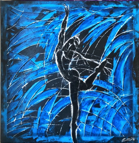 Ballerina blu figurastratto