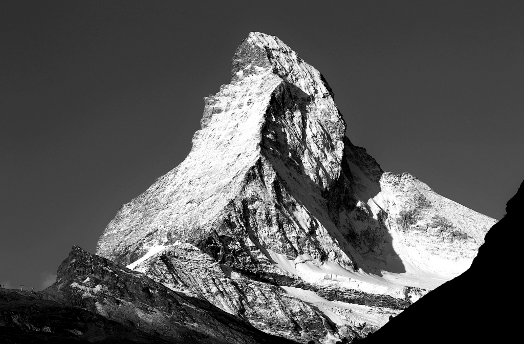 Maestoso Cervino in bianco e nero