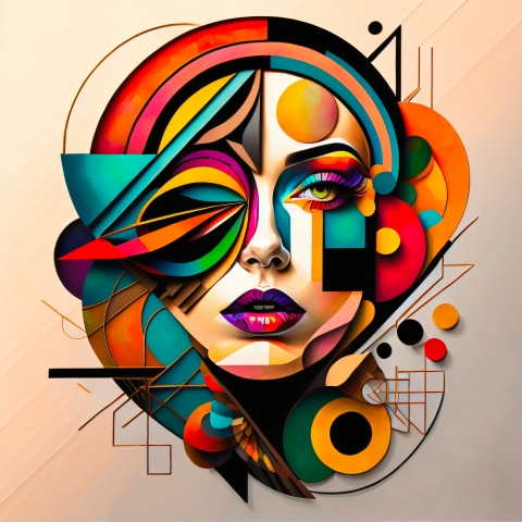 Woman geometric face