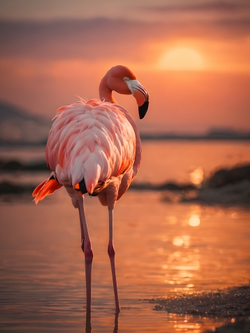 Flamingo sunset
