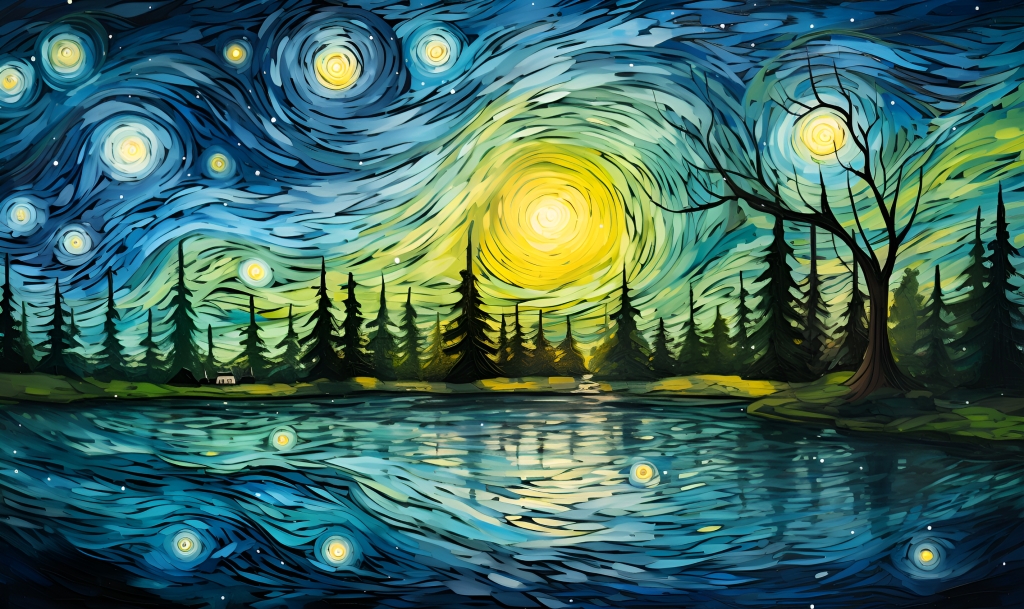 Paesaggio onirico " omaggio a Van Gogh"