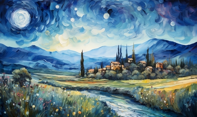 Paesino con alberi