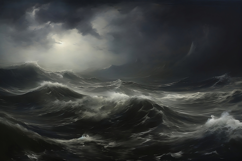 Mare agitato di notte