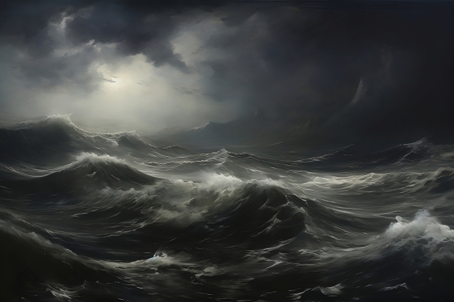 Mare agitato di notte