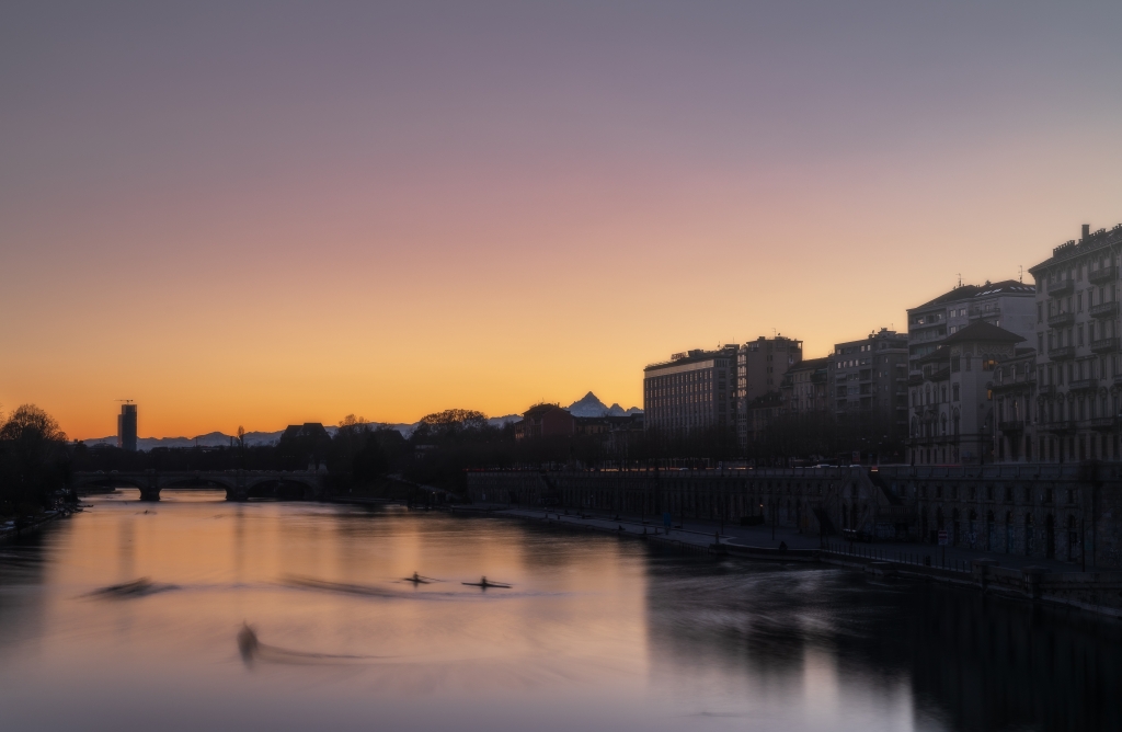 Tramonto sul Po