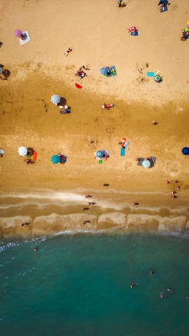 Aerial Beach Wall Art Print Italy Rimini