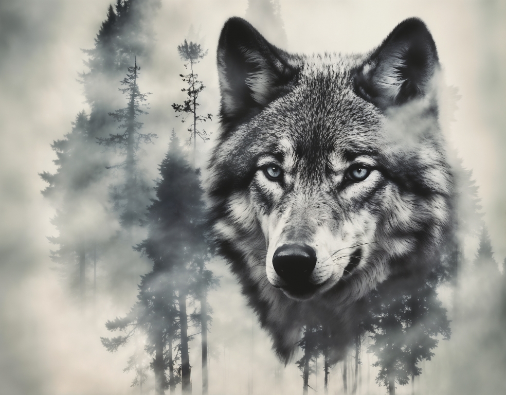 wolf and forest