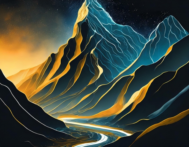 Montagne blu e oro