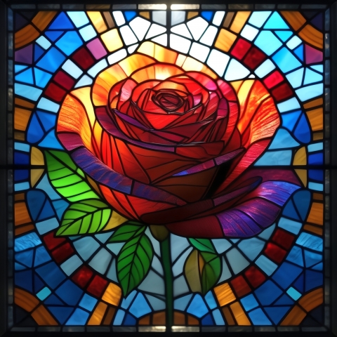 Rosa in mosaico