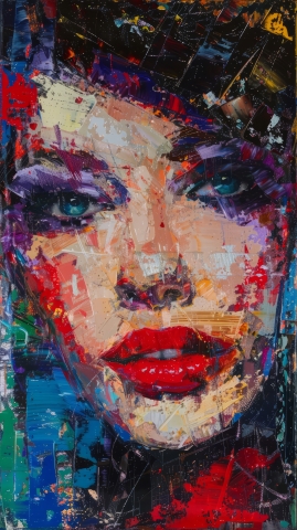 Contemporary Elegant female portrait. digital art
