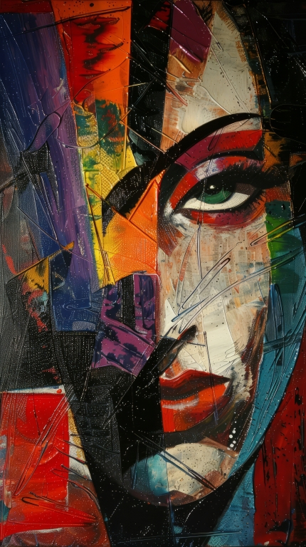 Colorful Abstract Woman Portrait Wall Art