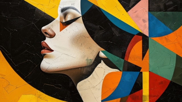 A Woman's Portrait in Abstract Shapes