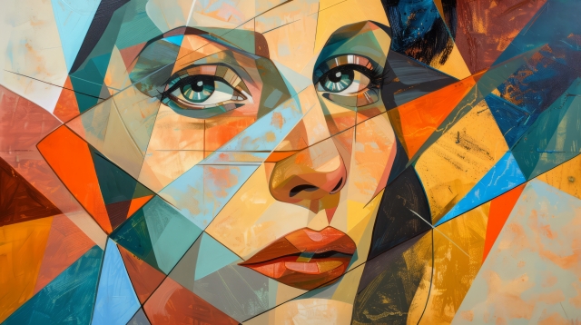 Colorful Abstraction Digital Portrait of a Woman