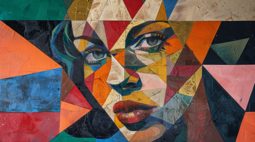 Color Contrasts: Digital Geometric Woman