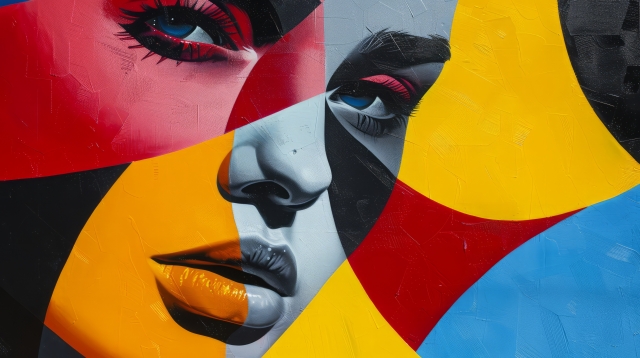 Abstract Beauty: Digital Portrait of a Woman