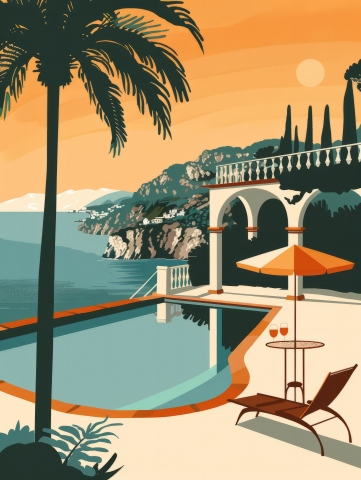 Italian Riviera Summer Poster