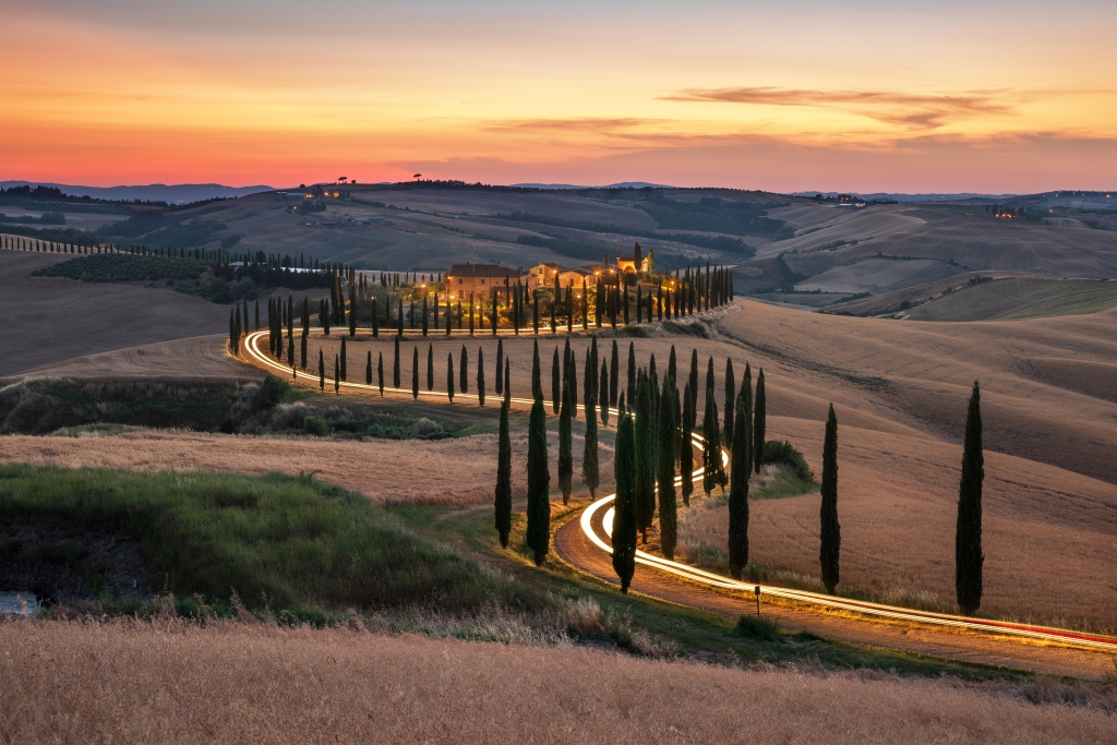 I cipressi della Val d’Orcia, Toscana, Italia