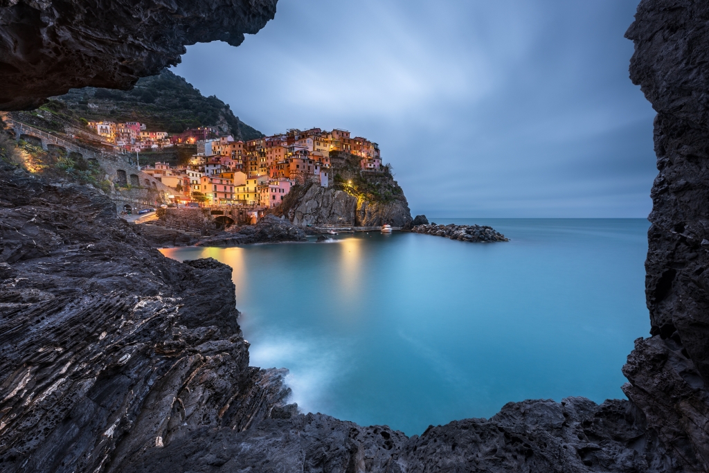 Una finestra sul mare, Manarola, Liguria, Italia