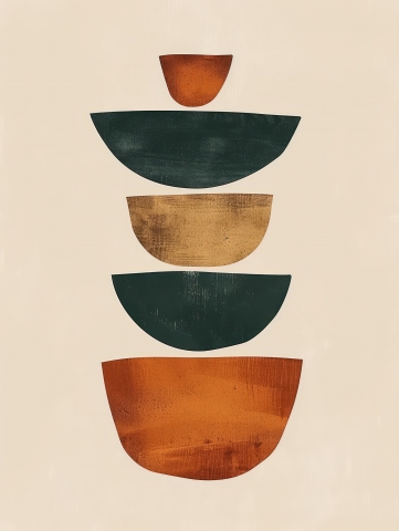 Boho Abstract Wall Art Prints, Boho Wall Decor, Scandi Art