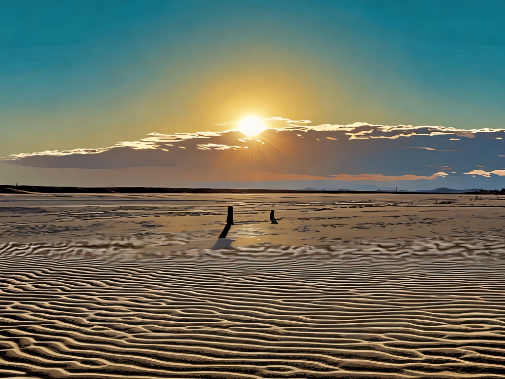 Tramonto in spiaggia in Riviera Romagnola