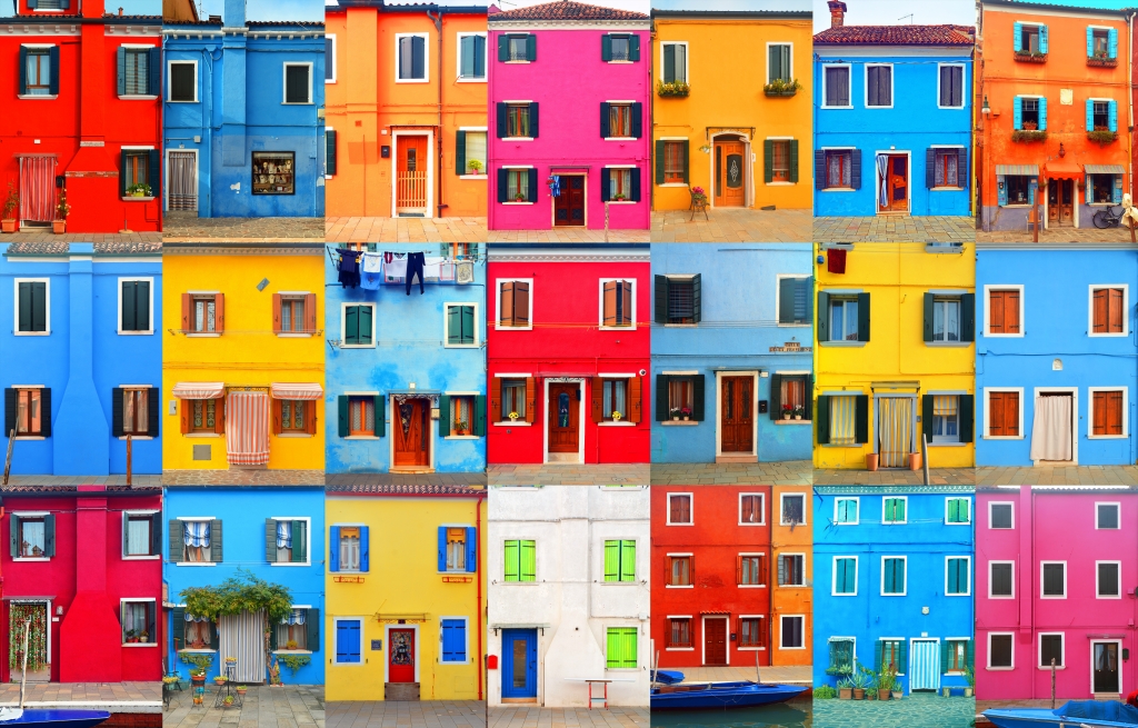 Composizione case colorate di Burano - Venezia