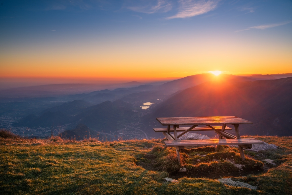 Picnic sul Pizzoc al tramonto